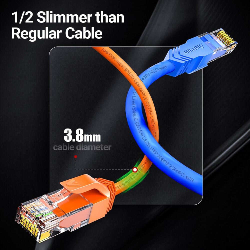 كابل شبكة Cat6a فائق النحافة م - مراجعة Rj45 Jack وسعره