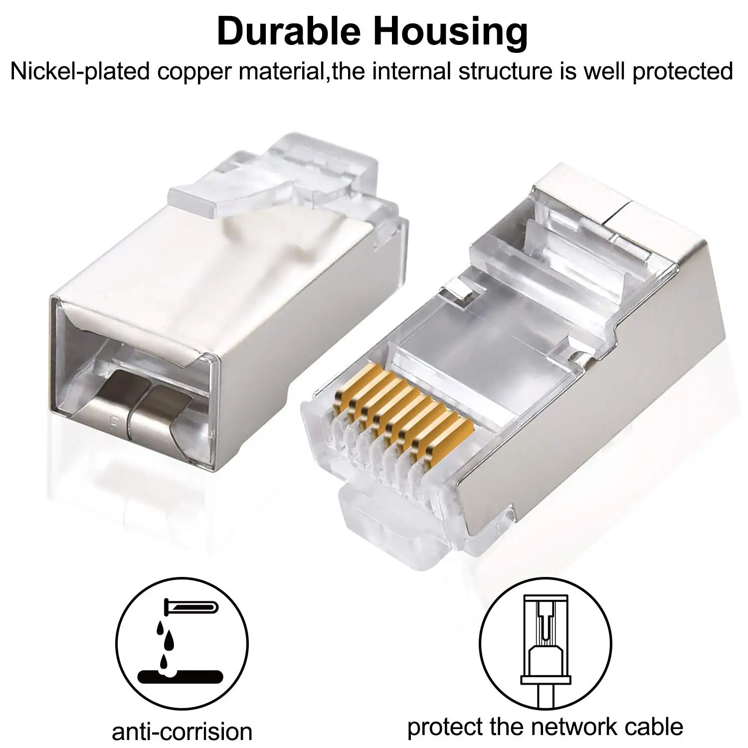 ZoeRax 50 قطعة موصلات Cat6 RJ4 - مراجعة Rj45 Jack وسعره
