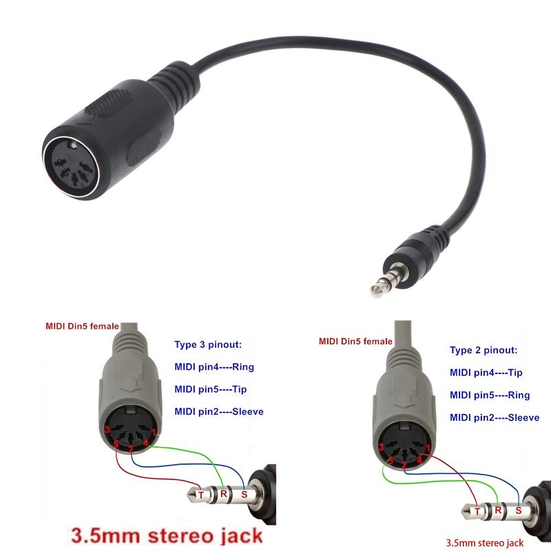 كابل محول MIDI Din 5 إلى 3.5 م - مراجعة Trs Cable وسعره