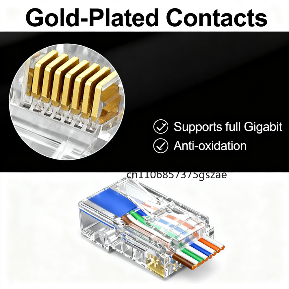 10/50/100 قطعة موصل RJ45 كريست - مراجعة Rj45 Jack وسعره