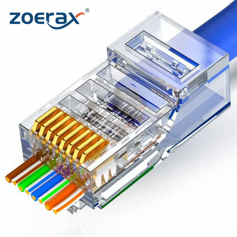 ZOERAX 50/100 قطعة RJ45 تمرير  - مراجعة Rj45 Jack وسعره